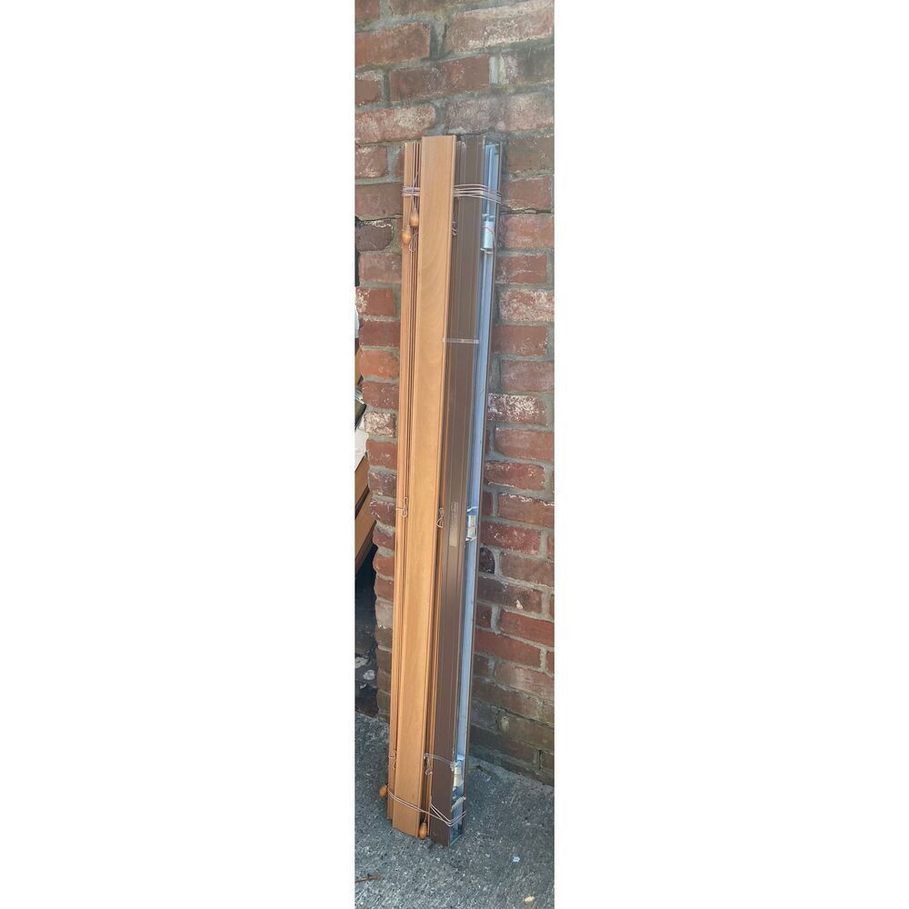 Chestnut Room Darkening 2.5" Faux Wood Blind for Window 54.5W x 50.5L by Spring - Picture 3 of 4